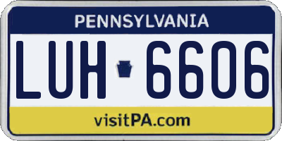PA license plate LUH6606