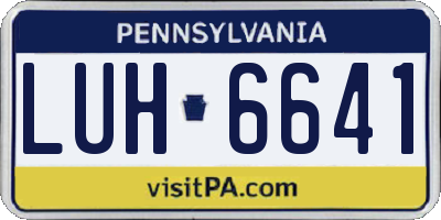 PA license plate LUH6641
