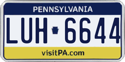 PA license plate LUH6644