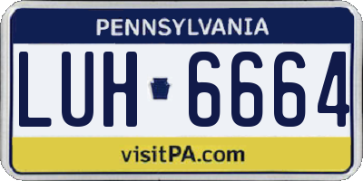 PA license plate LUH6664