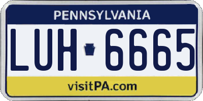 PA license plate LUH6665