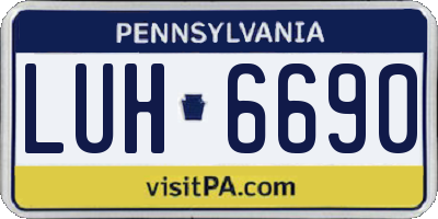 PA license plate LUH6690