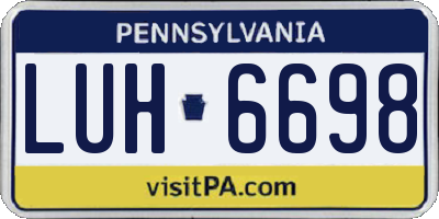 PA license plate LUH6698