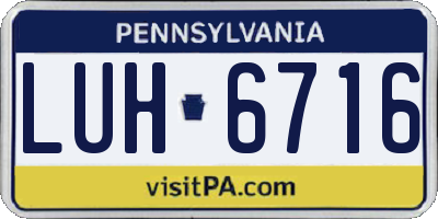 PA license plate LUH6716