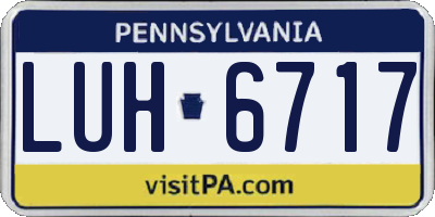 PA license plate LUH6717