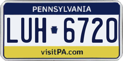 PA license plate LUH6720