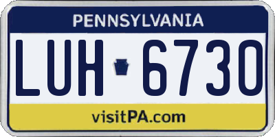 PA license plate LUH6730