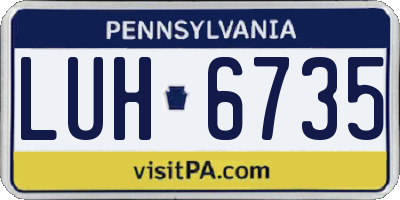 PA license plate LUH6735