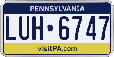 PA license plate LUH6747