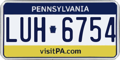 PA license plate LUH6754