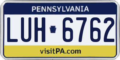 PA license plate LUH6762