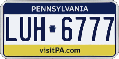 PA license plate LUH6777