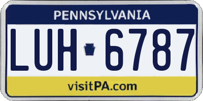 PA license plate LUH6787