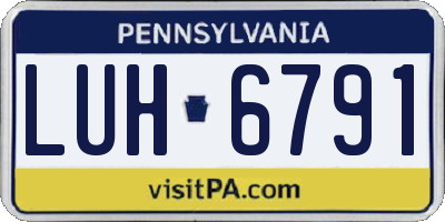 PA license plate LUH6791