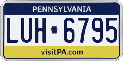 PA license plate LUH6795