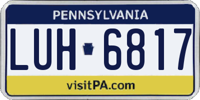 PA license plate LUH6817