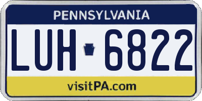 PA license plate LUH6822