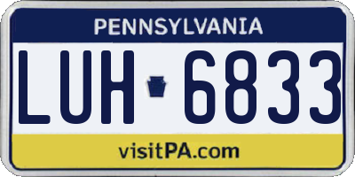 PA license plate LUH6833