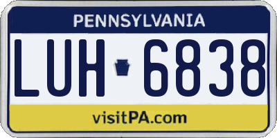 PA license plate LUH6838