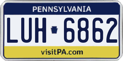 PA license plate LUH6862