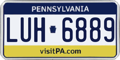 PA license plate LUH6889