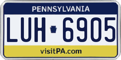 PA license plate LUH6905