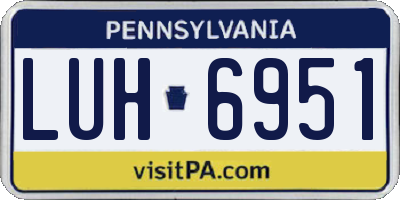 PA license plate LUH6951