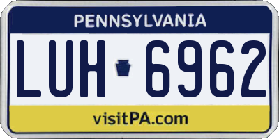 PA license plate LUH6962