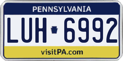 PA license plate LUH6992