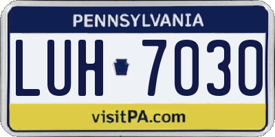 PA license plate LUH7030