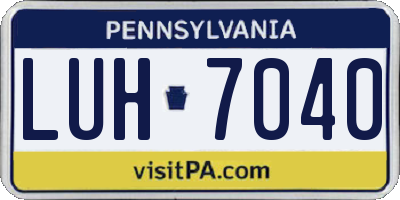 PA license plate LUH7040