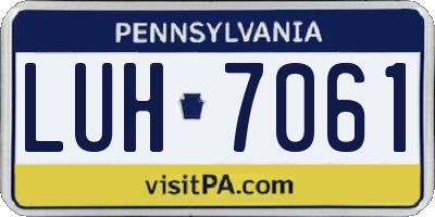 PA license plate LUH7061