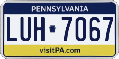 PA license plate LUH7067