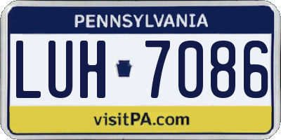 PA license plate LUH7086