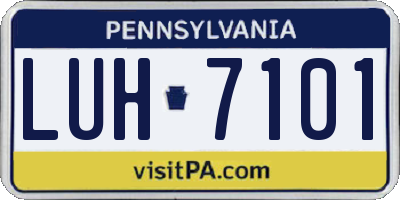 PA license plate LUH7101