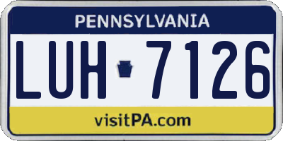 PA license plate LUH7126