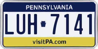 PA license plate LUH7141