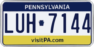 PA license plate LUH7144