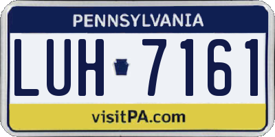 PA license plate LUH7161