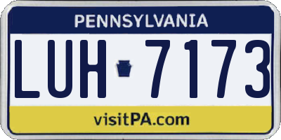 PA license plate LUH7173