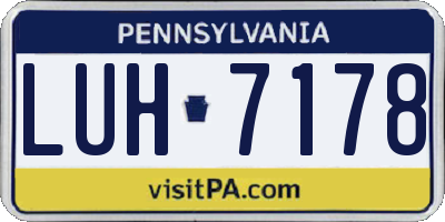 PA license plate LUH7178