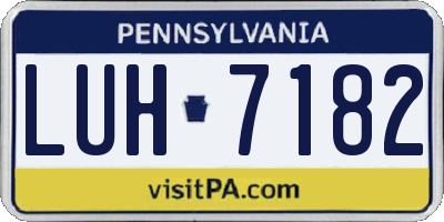 PA license plate LUH7182