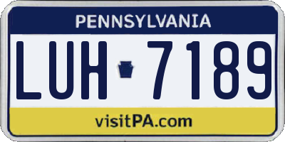 PA license plate LUH7189