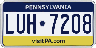 PA license plate LUH7208