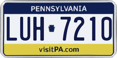 PA license plate LUH7210