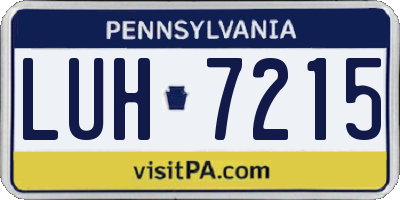 PA license plate LUH7215