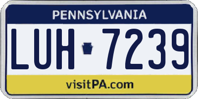 PA license plate LUH7239
