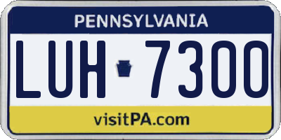 PA license plate LUH7300
