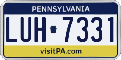 PA license plate LUH7331