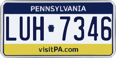 PA license plate LUH7346